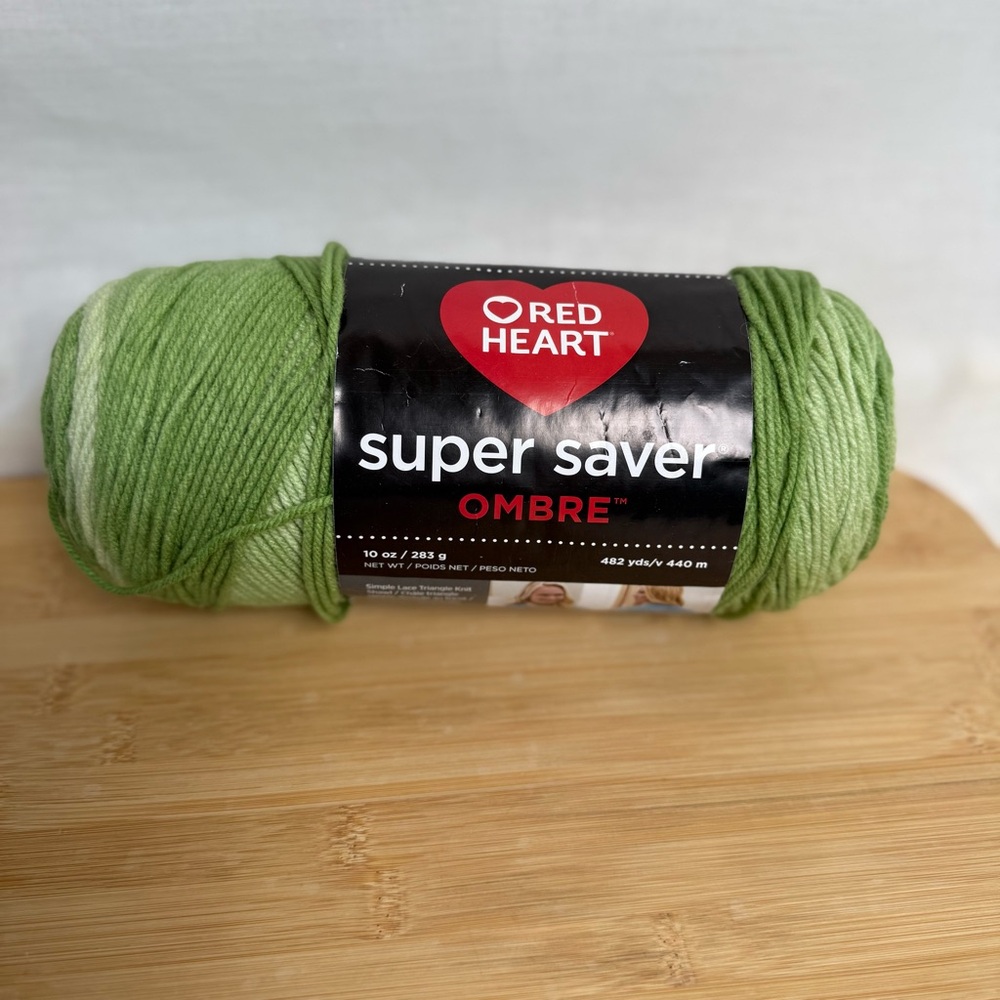 Red Heart Super Saver Ombre Yarn – Green Apple – 10 oz / 482 yds